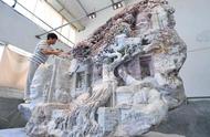 领略大型寿山石雕：展现吴哥之美的不凡之作