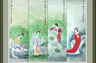 中国画人物四条屏的魅力与欣赏