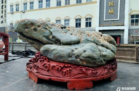 龙鳌龘龘海上来：崂山绿石生肖石迎春展昌乐路盛大开幕